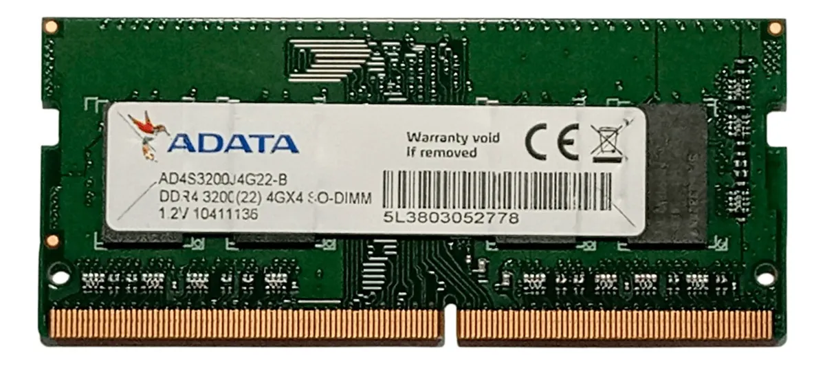 Memória Ram Adata Notebook 4 GB DDR4 3200 1RX8